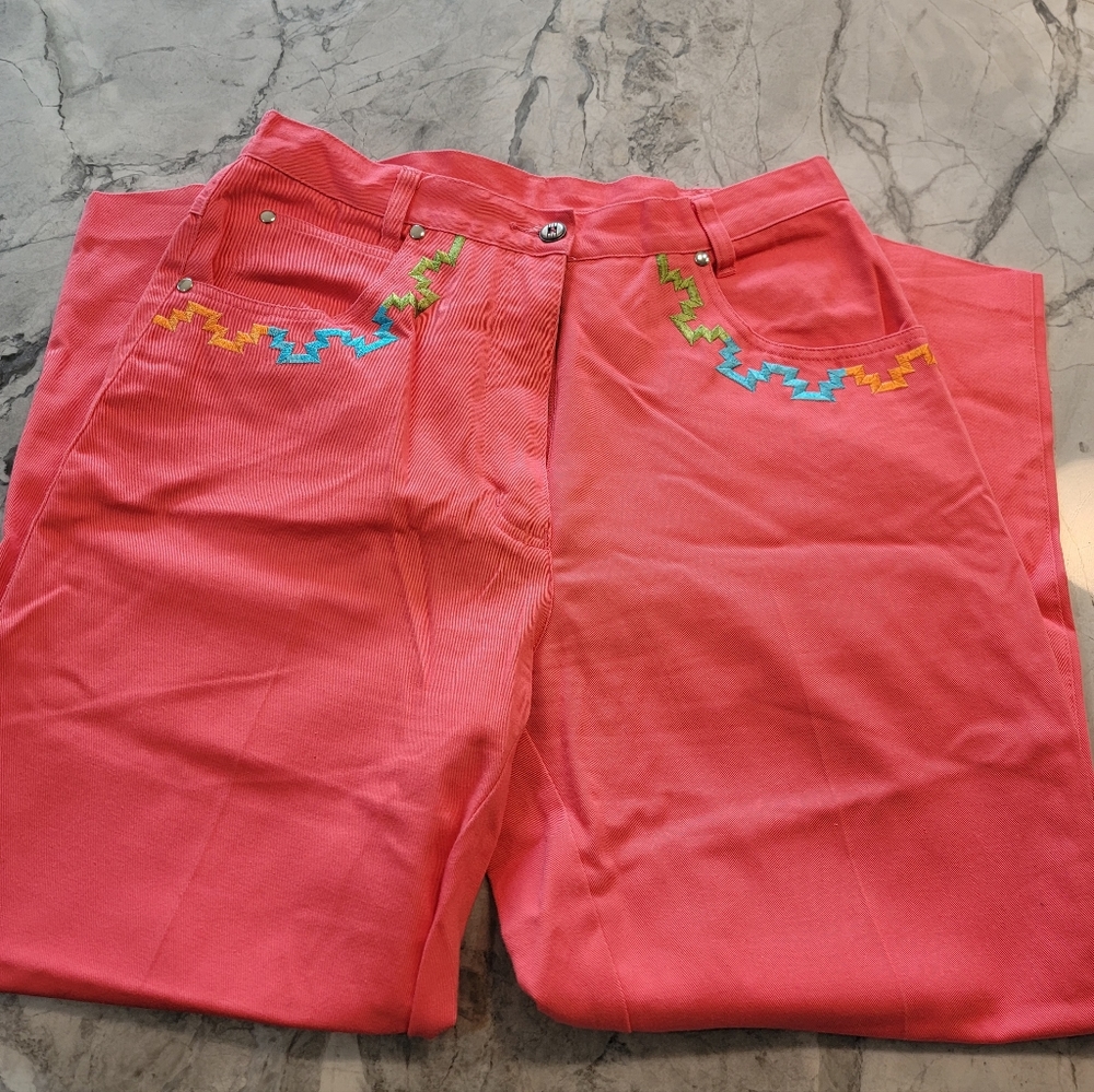 Vintage IB Diffusion Embroidered Pants Size  12
